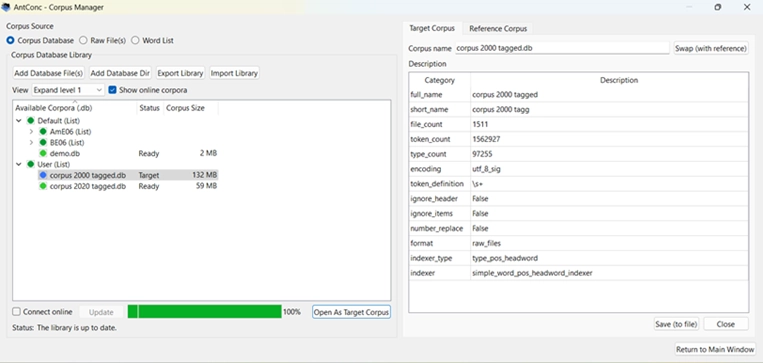 Figure 1. File count, token count, and type count for MK2000