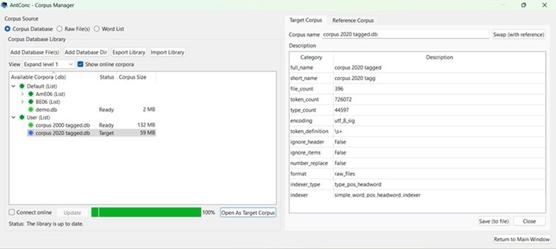 Figure 2. File count, token count, and type count for corpus MK2020